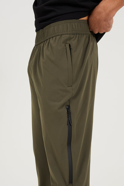 Brave Soul Khaki Zip Detail Cuffed Trousers With Elasticated Waist - Khaki Image 4