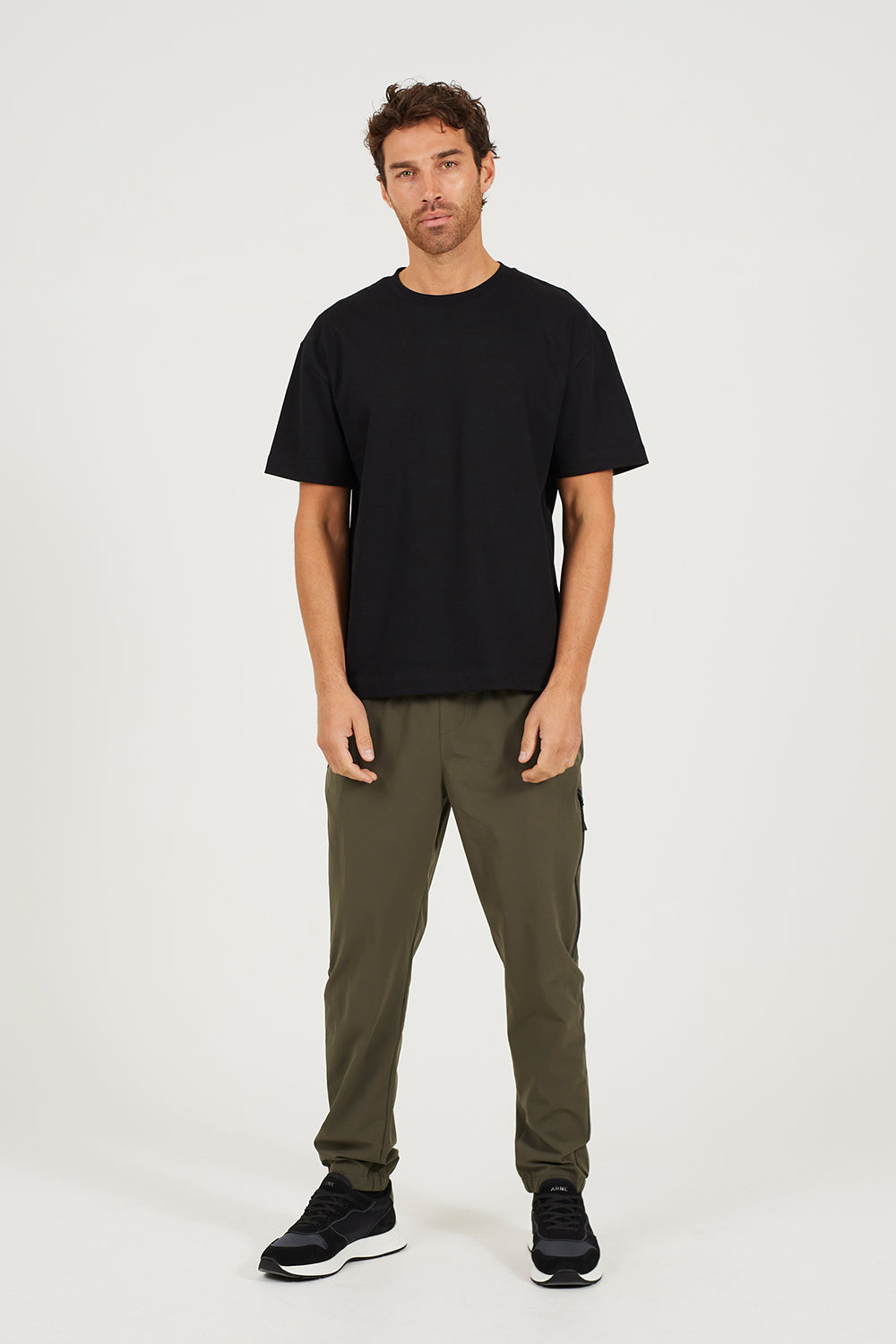 Brave Soul Khaki Zip Detail Cuffed Trousers With Elasticated Waist - Khaki Image 3