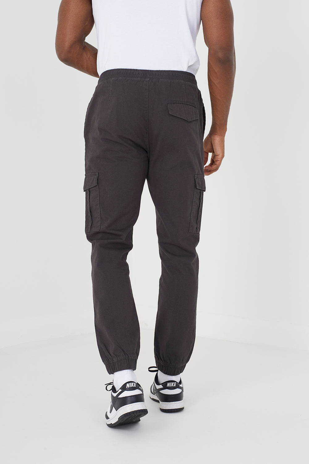 Brave Soul Dark Grey Cotton Twill Cargo Trousers - Dark Grey Image 2