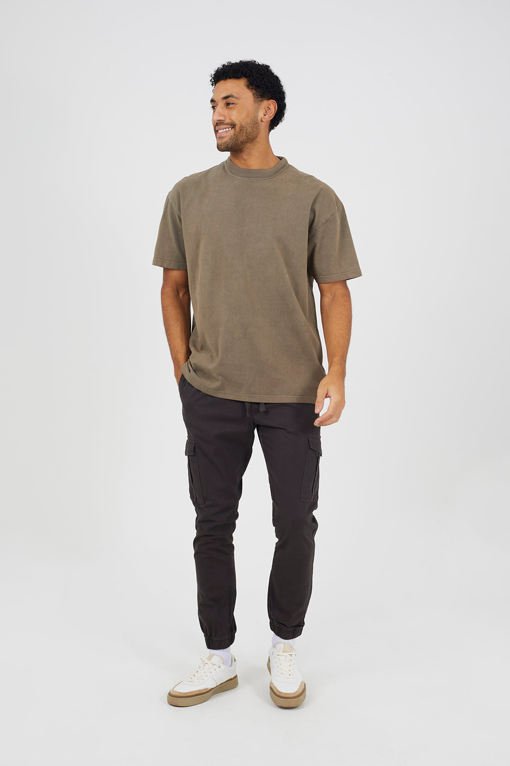 Brave Soul Dark Grey Cotton Twill Cargo Trousers - Dark Grey Image 3