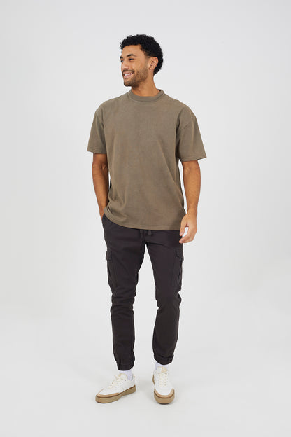 Brave Soul Dark Grey Cotton Twill Cargo Trousers - Dark Grey Image 3