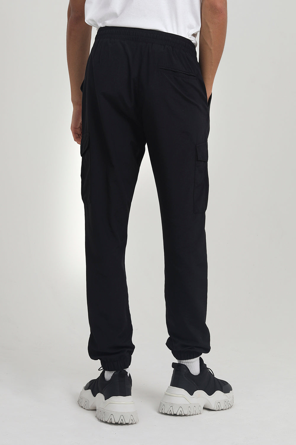 Brave Soul Black Cotton Twill Cargo Trousers - Black Image 2