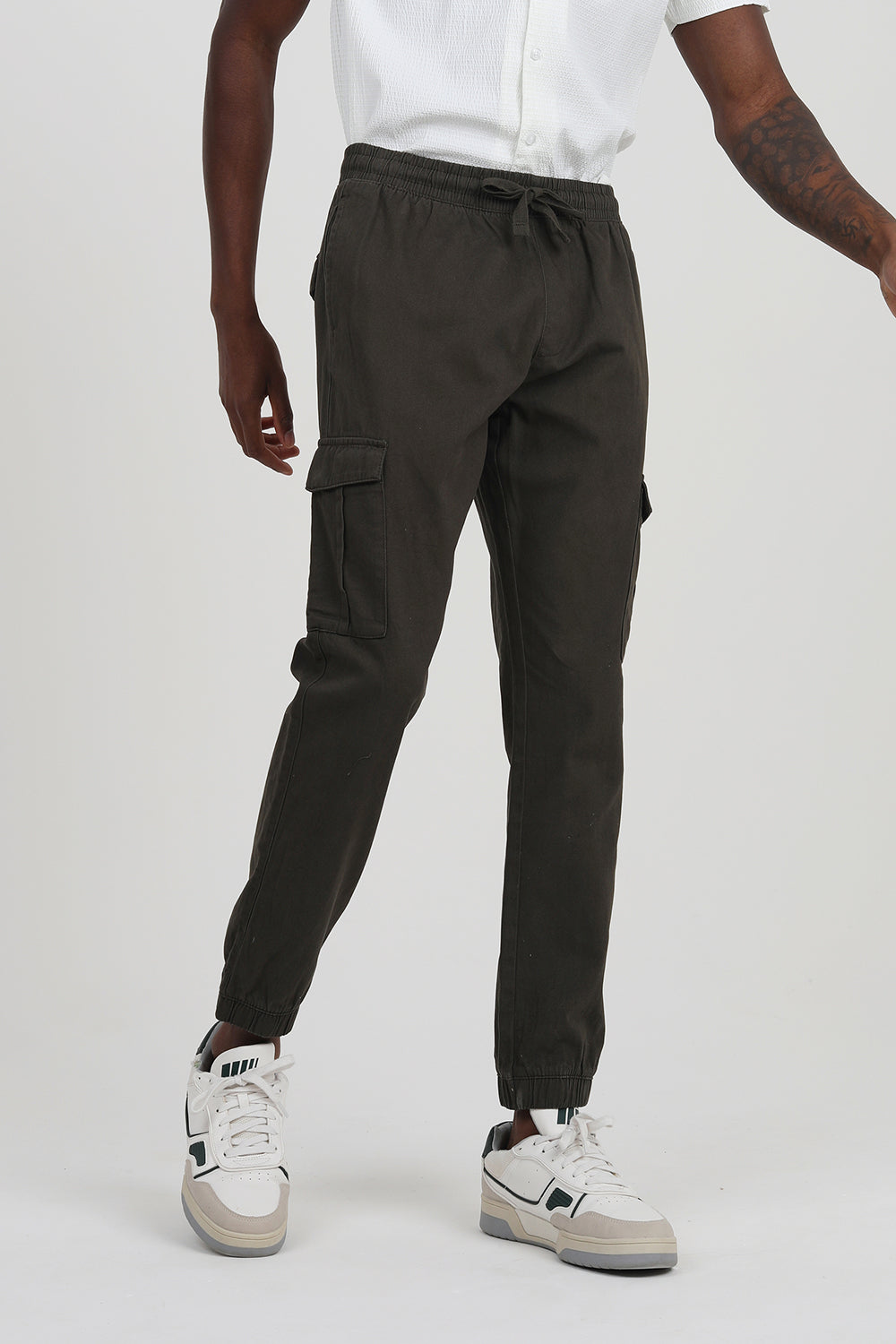 Brave Soul Light Khaki Cuffed Cargo Trousers - Light Khaki Image 1