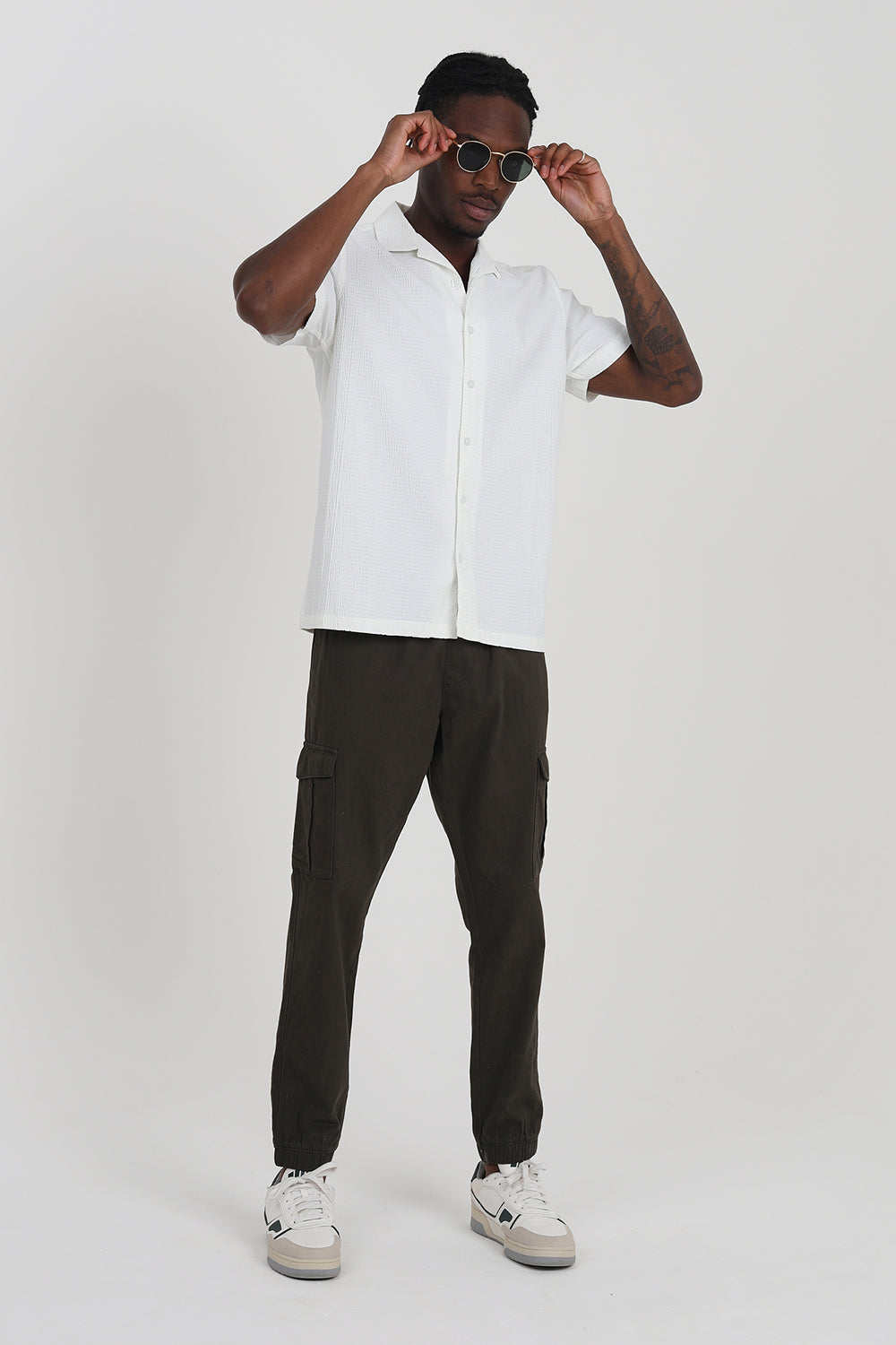 Brave Soul Light Khaki Cuffed Cargo Trousers - Light Khaki Image 3