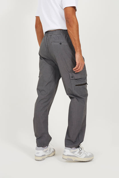 Brave Soul Grey Loose Fit Cotton Poplin Cargo Trousers - Grey Image 2