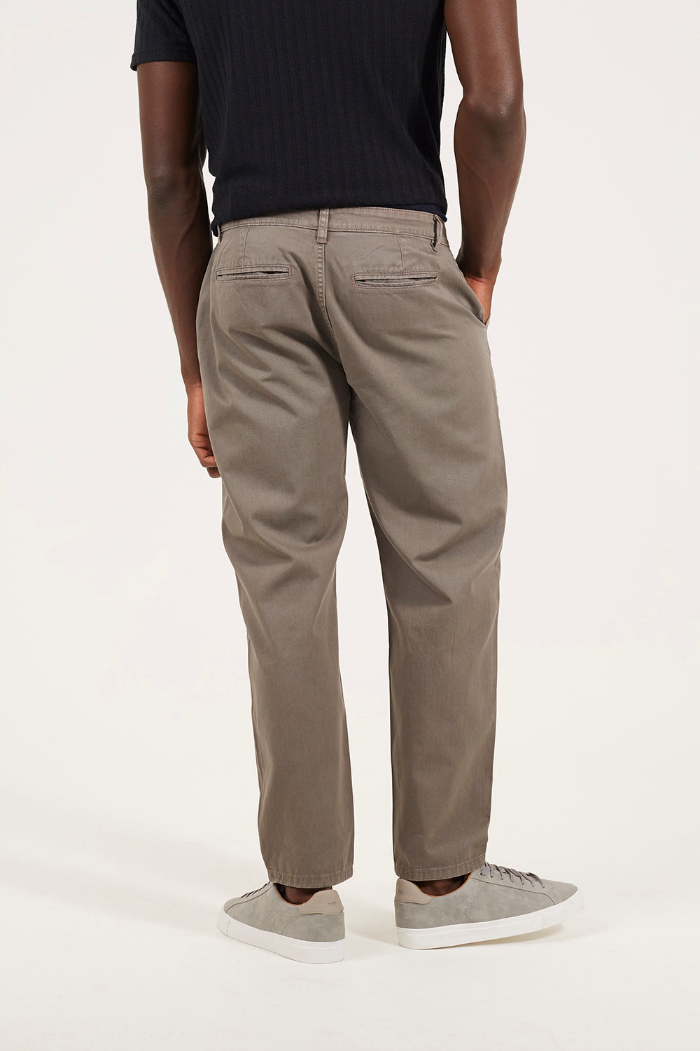 Brave Soul Taupe Wide Leg Cotton Chino Trousers - Taupe Image 2