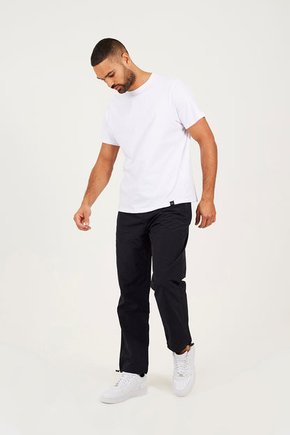 Brave Soul Black Taslan Loose Fit  Cuffed Cargo Trousers - Black Image 3
