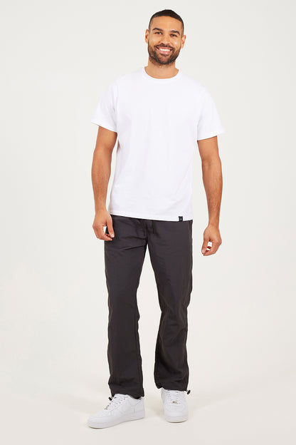 Brave Soul Dark Grey Taslan Loose Fit  Cuffed Cargo Trousers - Dark Grey Image 3