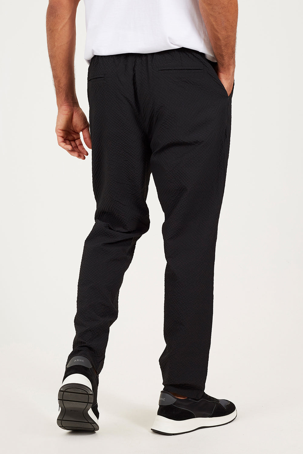 Brave Soul Black Straight Leg Seersucker Trousers - Black Image 2