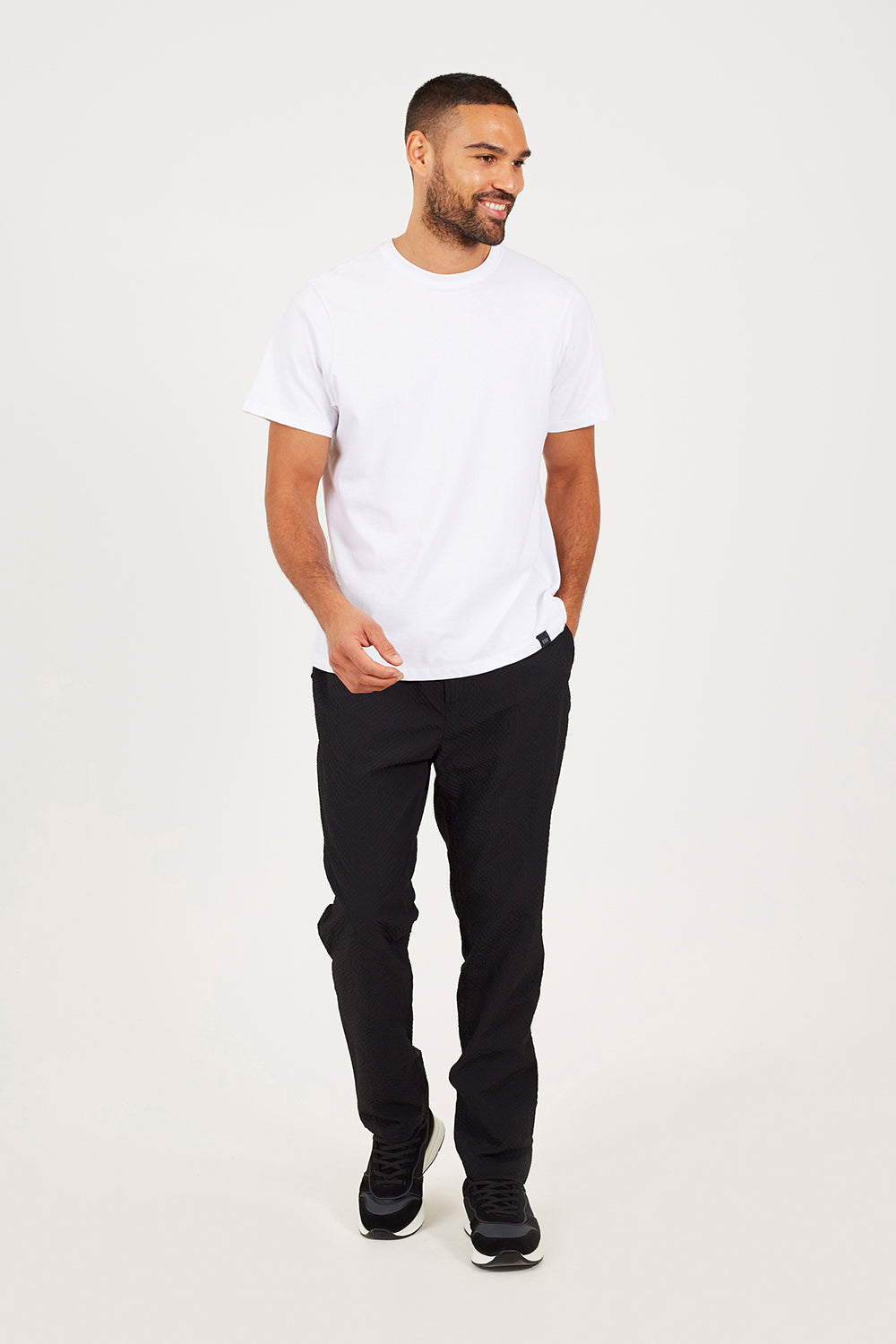 Brave Soul Black Straight Leg Seersucker Trousers - Black Image 3