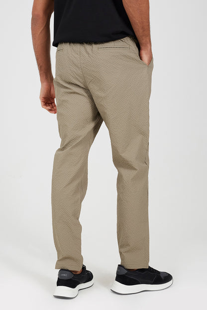 Brave Soul Taupe Straight Leg Seersucker Trousers - Taupe Image 2