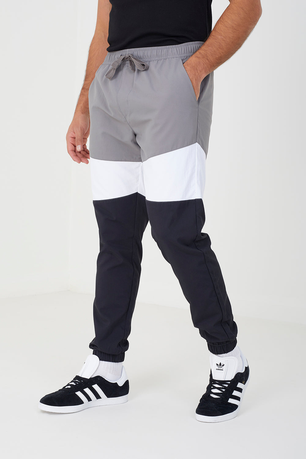 Brave Soul Grey Taslan Cuffed Cargo Trousers - Grey Image 1