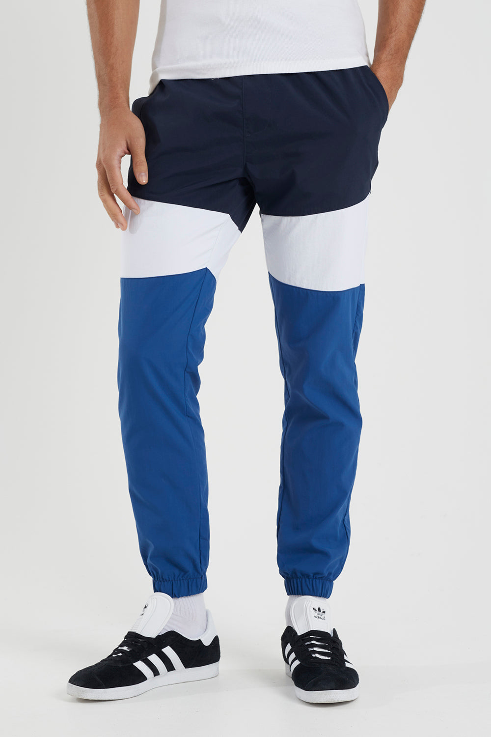 Brave Soul Navy Taslan Cuffed Cargo Trousers - Navy Image 1