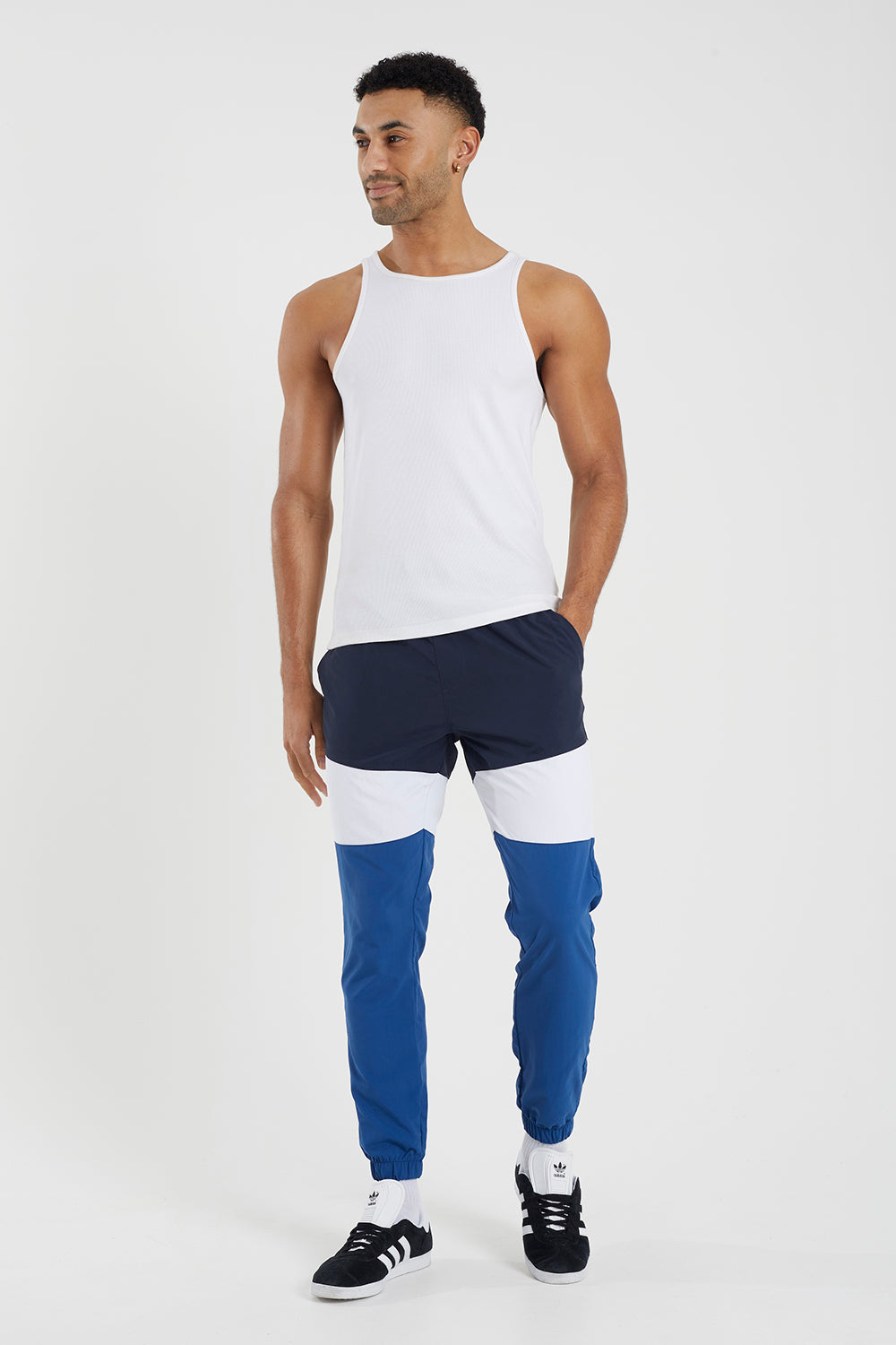 Brave Soul Navy Taslan Cuffed Cargo Trousers - Navy Image 3