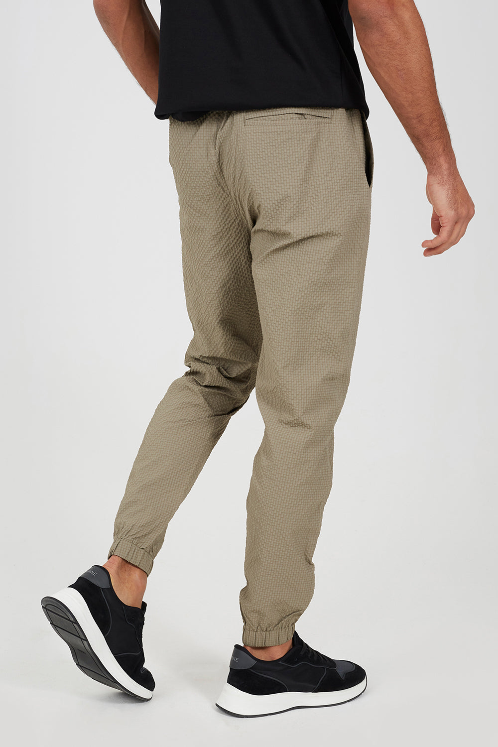 Brave Soul Taupe Seersucker Cuffed Trousers - Taupe Image 2