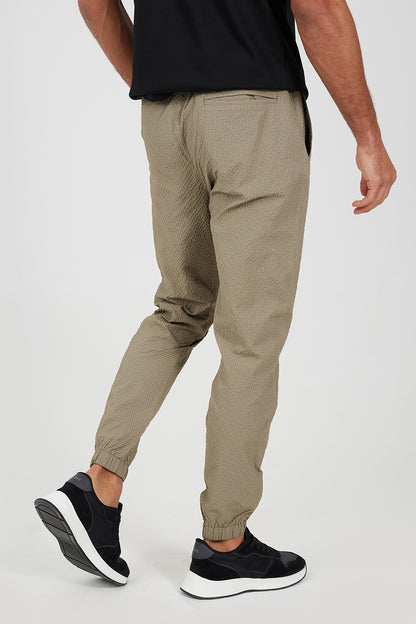 Brave Soul Taupe Seersucker Cuffed Trousers - Taupe Image 2