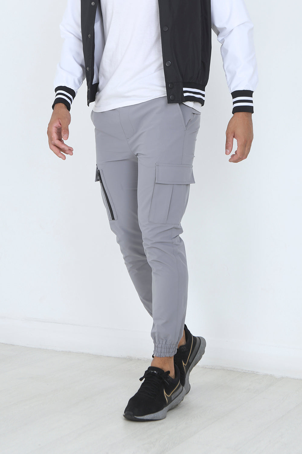 Brave Soul Grey Cuffed Cargo Trousers - Grey Image 1