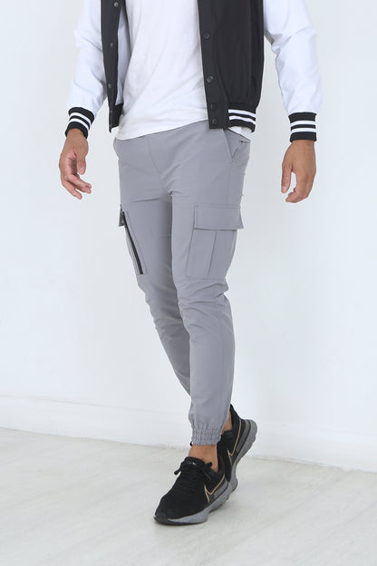 Brave Soul Grey Cuffed Cargo Trousers - Grey Image 1