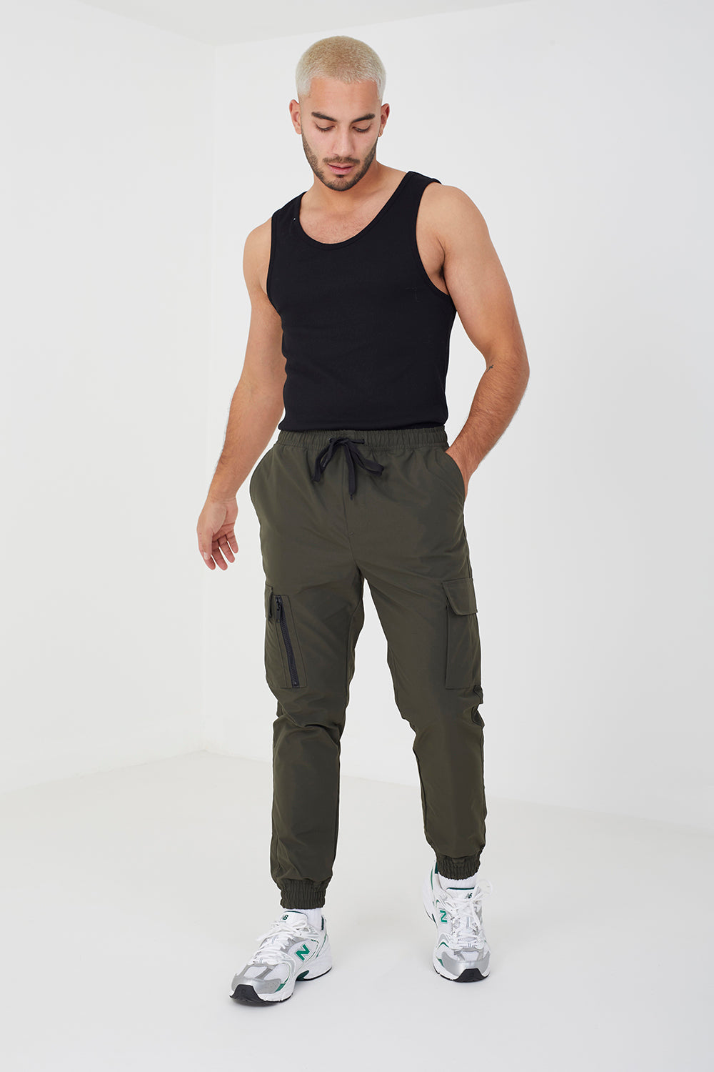 Brave Soul Khaki Cuffed Cargo Trousers - Khaki Image 3