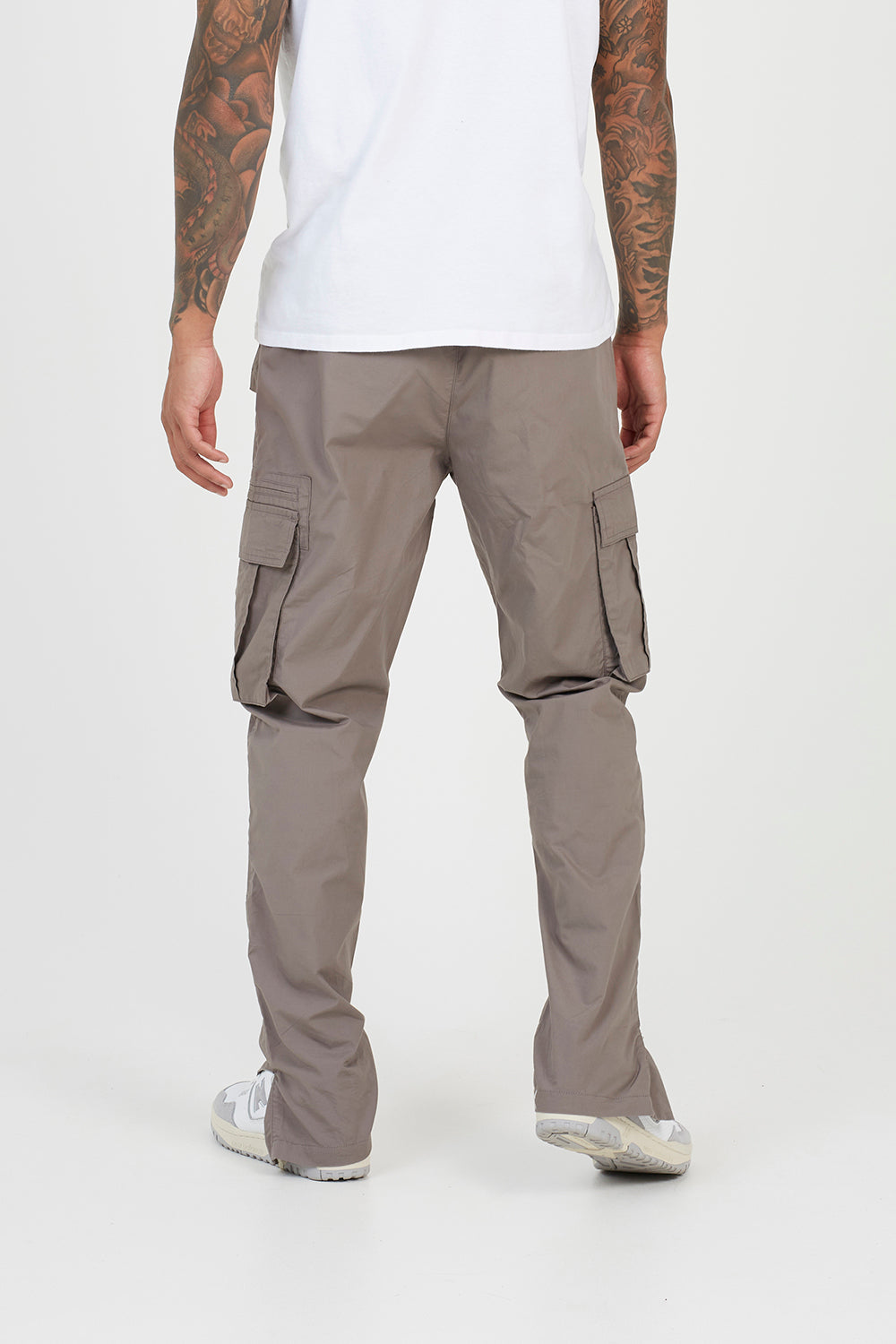 Brave Soul Taupe Cotton Poplin Cargo Trousers - Taupe Image 2