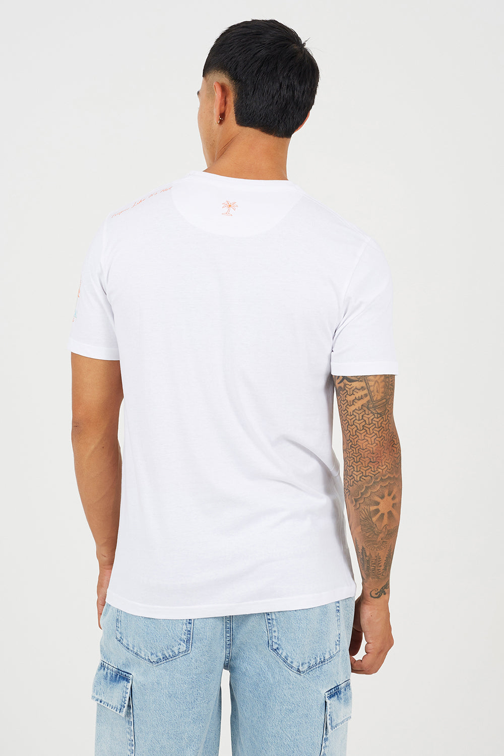 Brave Soul White Cotton Jersey Graphic T-Shirt - White Image 2