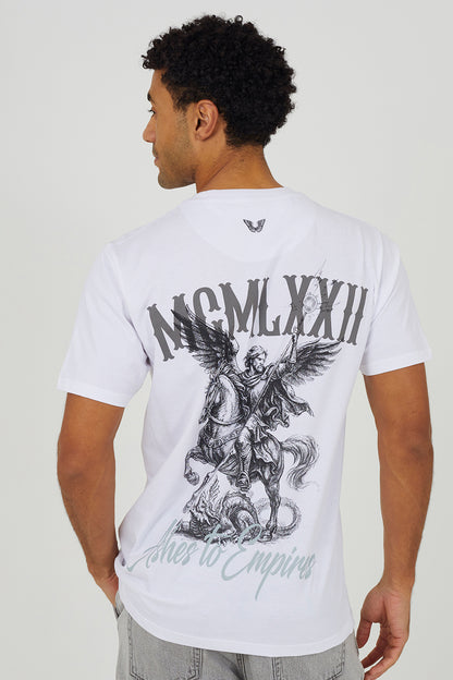 Brave Soul White Cotton Relaxed Fit Graphic T-Shirt - White Image 2