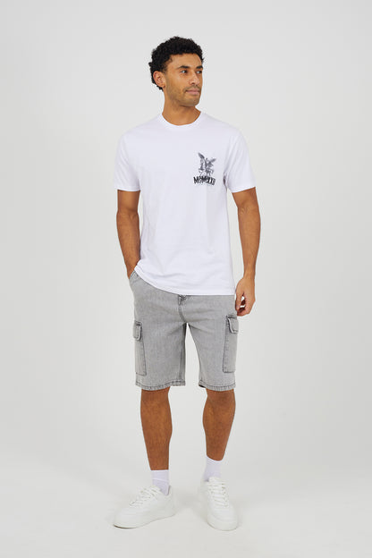 Brave Soul White Cotton Relaxed Fit Graphic T-Shirt - White Image 3
