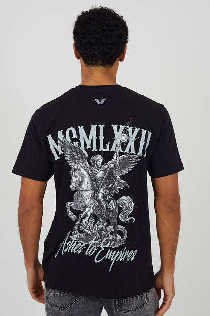 Brave Soul Black Cotton Relaxed Fit Graphic T-Shirt - Black Image 2