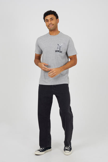 Brave Soul Light Grey Cotton Relaxed Fit Graphic T-Shirt - Light Grey Image 3