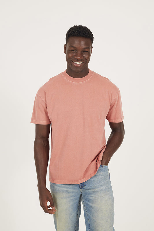 Brave Soul Pink Acid Wash Oversized T-shirt - Pink Image 1