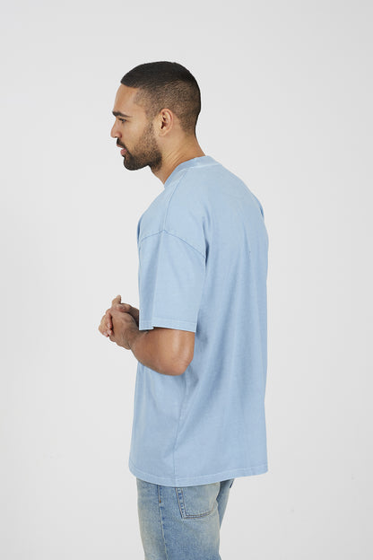 Brave Soul Blue Acid Wash Oversized T-shirt - Blue Image 2