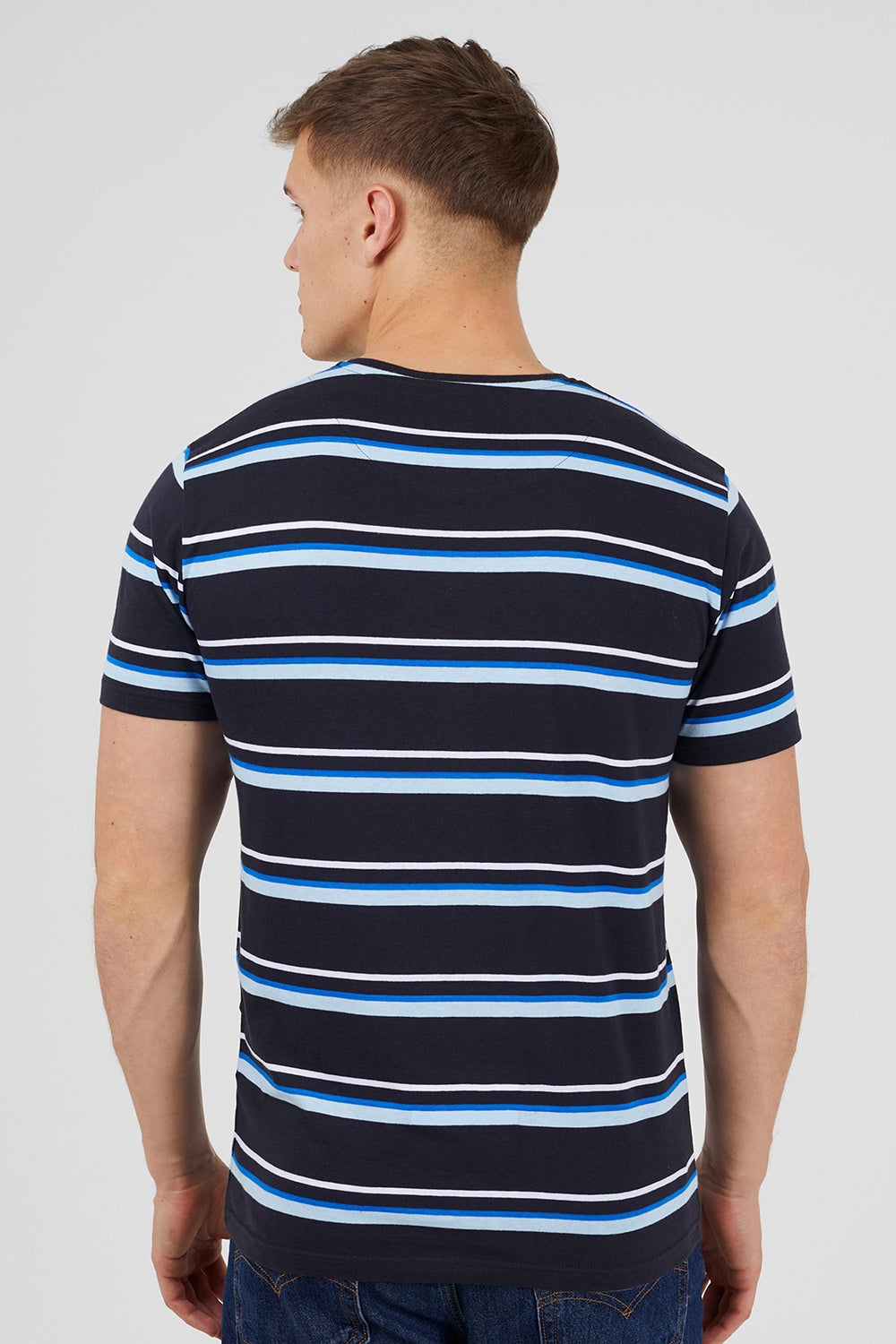 Brave Soul Navy 3 Pack Cotton Crew Neck T-Shirts - Navy Image 2