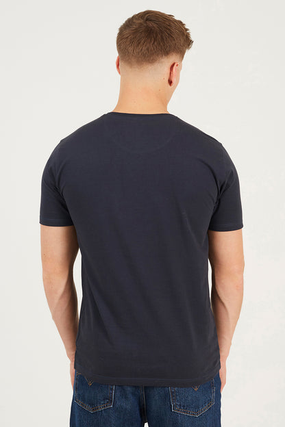 Brave Soul Navy 2 Pack Crew Neck T-Shirts - Navy Image 2