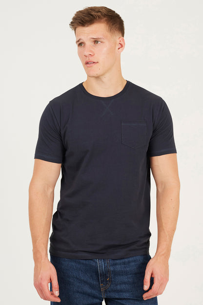 Brave Soul Navy 2 Pack Crew Neck T-Shirts - Navy Image 1