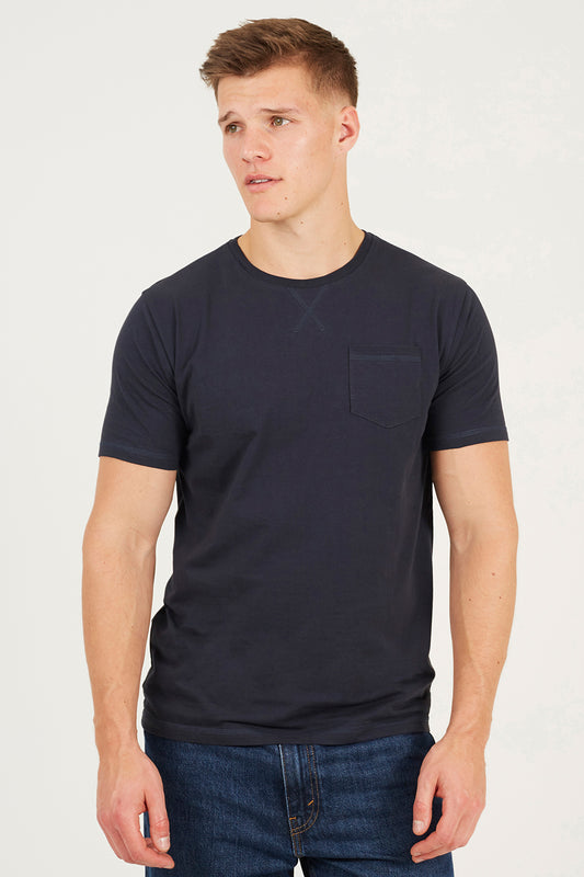 Brave Soul Navy 2 Pack Crew Neck T-Shirts - Navy Image 1