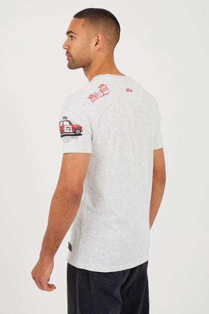 Brave Soul Ecru Cotton Jersey Graphic T-Shirt - Ecru Image 2