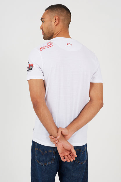 Brave Soul White Cotton Jersey Graphic T-Shirt - White Image 2