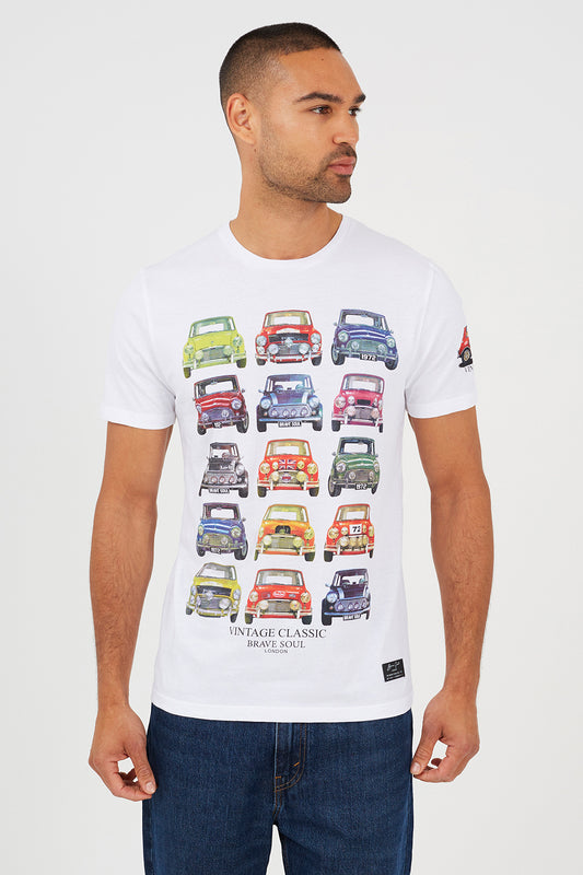 Brave Soul White Cotton Jersey Graphic T-Shirt - White Image 1