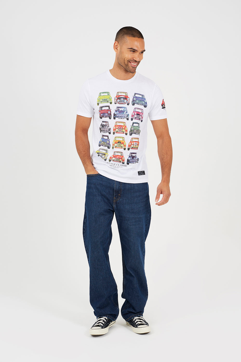 Brave Soul White Cotton Jersey Graphic T-Shirt - White Image 3