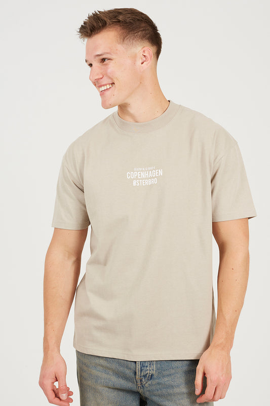 Brave Soul Light Sand Cotton Relaxed Fit T-Shirt - Light Sand Image 1