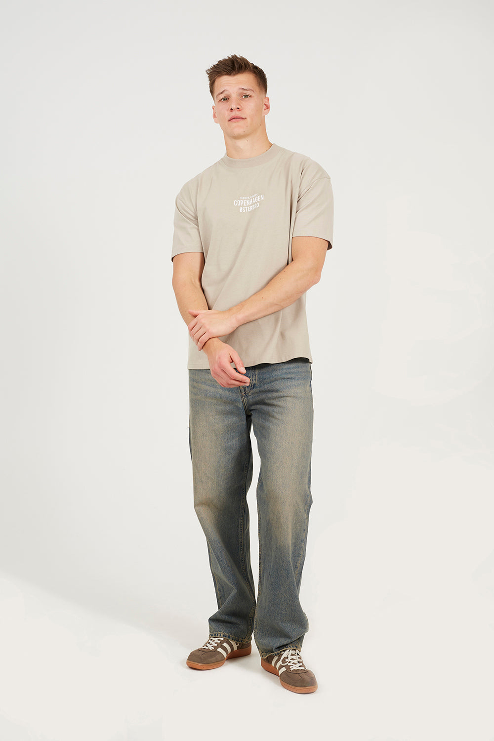 Brave Soul Light Sand Cotton Relaxed Fit T-Shirt - Light Sand Image 3