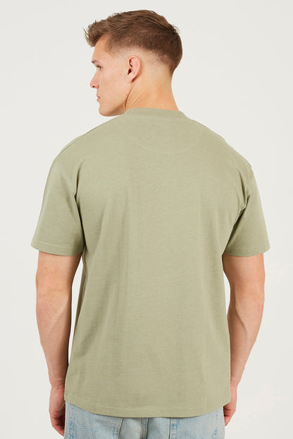 Brave Soul Light Green Cotton Relaxed Fit T-Shirt - Light Green Image 2