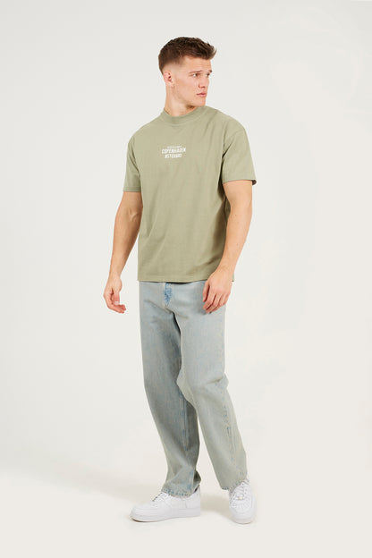 Brave Soul Light Green Cotton Relaxed Fit T-Shirt - Light Green Image 3