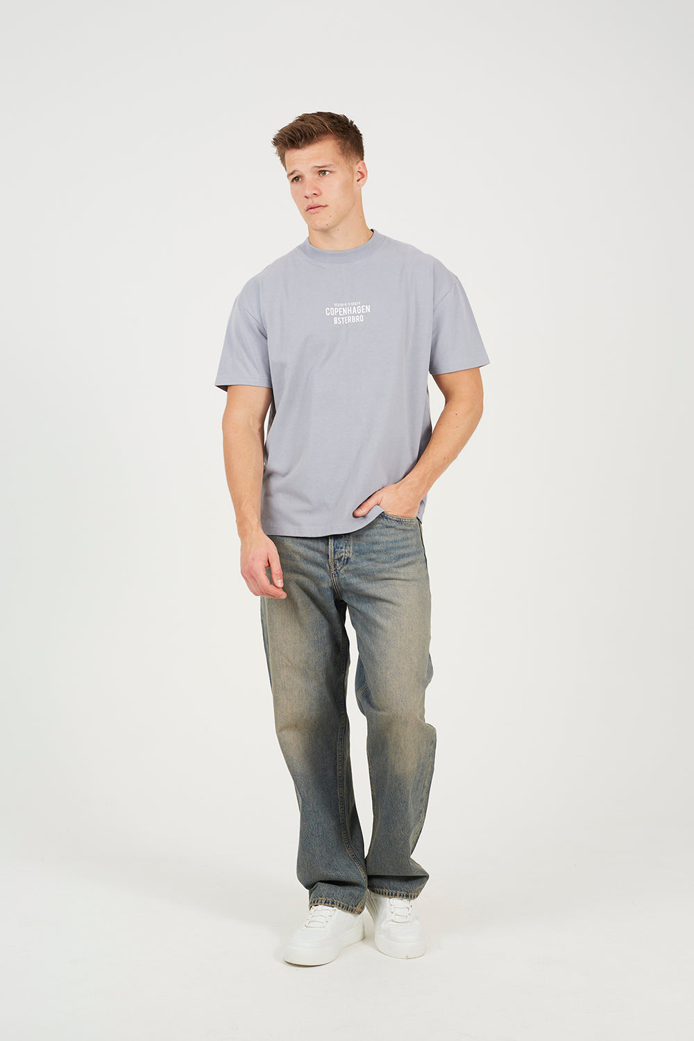 Brave Soul Grey Cotton Relaxed Fit T-Shirt - Grey Image 3