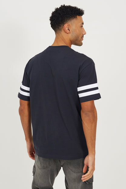 Brave Soul Navy Cotton Jersey Graphic T-Shirt - Navy Image 2