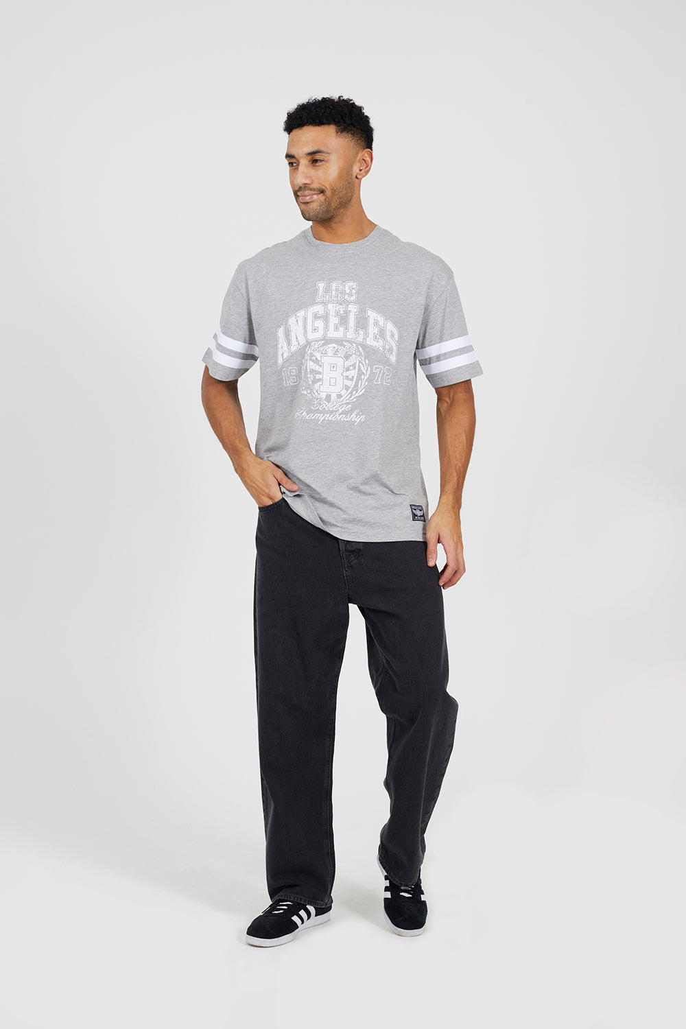 Brave Soul Light Grey Cotton Jersey Graphic T-Shirt - Light Grey Image 3