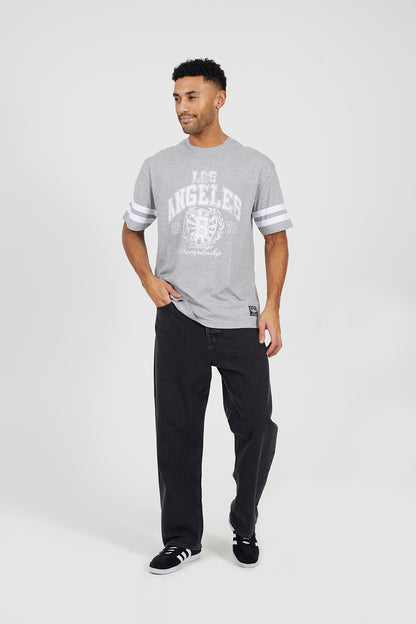 Brave Soul Light Grey Cotton Jersey Graphic T-Shirt - Light Grey Image 3