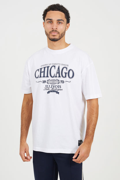 Brave Soul Off White Cotton Jersey Graphic T-Shirt - Off White Image 1
