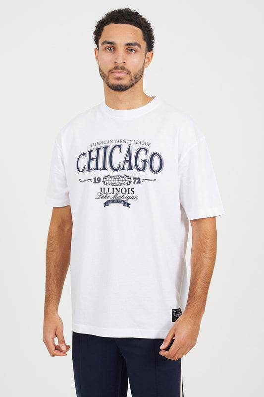 Brave Soul Off White Cotton Jersey Graphic T-Shirt - Off White Image 1