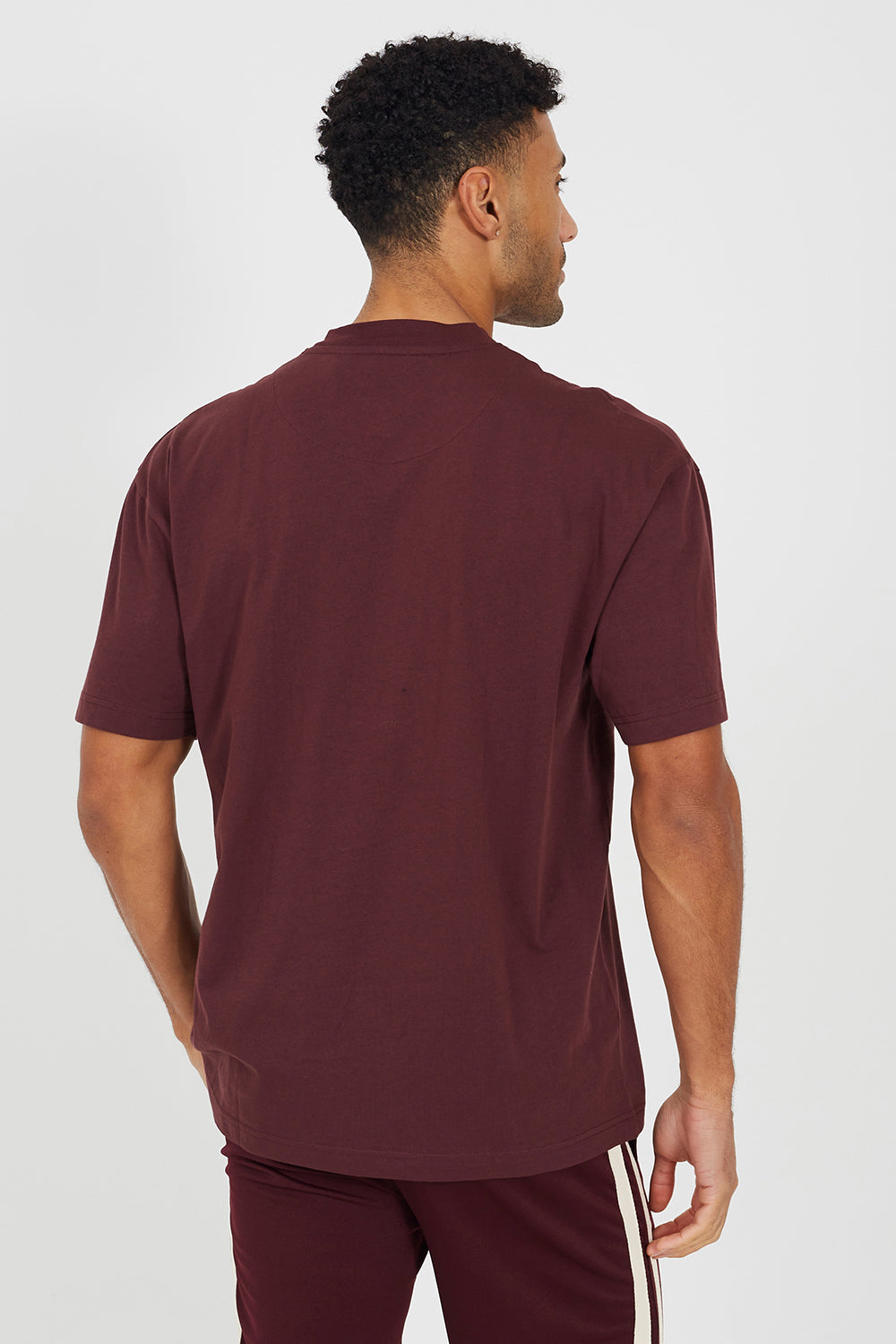 Brave Soul Burgundy Cotton Jersey Graphic T-Shirt - Burgundy Image 2
